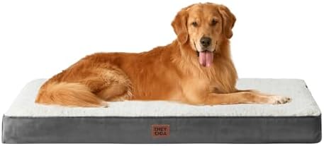 EHEYCIGA Orthopedic Dog Bed Large with Removable Washable Cover, 44IN Beige
