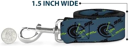 Buckle-Down Dog Leash Mickey Mouse Head Stacked Black Grays Available In Different Lengths And Widths For Small Medium Large Dogs and Cats, 4 Feet Long - 1" Wide