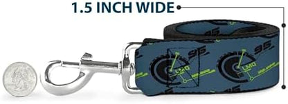 Buckle-Down Dog Leash Mickey Mouse Head Stacked Black Grays Available In Different Lengths And Widths For Small Medium Large Dogs and Cats, 4 Feet Long - 1" Wide