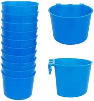 10 Pack Cage Cups Birds Feeders Seed Bowl Chicken Feeding Watering Dish Rabbit Water Food Hanging Wire Cages Box 8oz Coop Cups for Pet Parrot Parakeet Gamefowl Poultry Pigeon