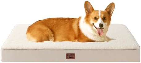 EHEYCIGA Orthopedic Dog Bed Large with Removable Washable Cover, 35IN Camel