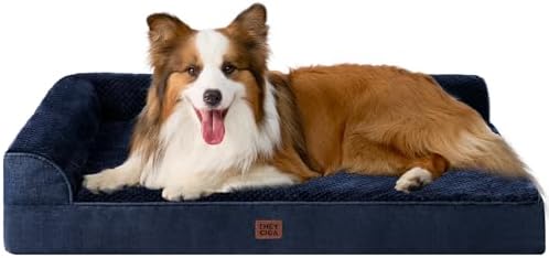 EHEYCIGA XL Dog Bed Memory Foam for Crate, Extra Large Dog Bed Orthopedic with Washable Removable Cover, Waterproof Pet Sofa Couch XLarge Size Dogs, 41x27x6.5, Navy Blue