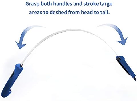 BOTH WINNERS Dual-Sided Shedding Blade with Stainless Steel Blade De-Shedding Tool for All Dog Coat Types- Soft Touch Grip (BLUE)