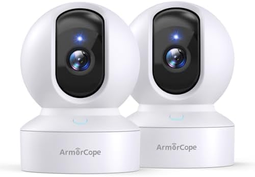 Armorcope Pet Camera, 2K HD Dog Camera with Phone APP, 360° Pan/Tilt View Puppy Cam, One Click Call for Baby Monitor, MagivPix Night Vision,Motion Tracking Alarm with Cloud/Local SD -2 Pack