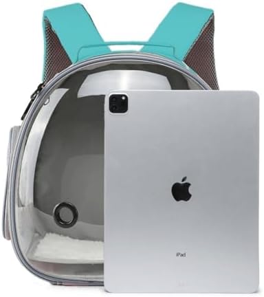 Small Animal Carrier Guinea Pig Backpack,Transparent, Breathable Backpack Carrier for Hedgehogs, Rabbits, Birds, Squirrels, Hamsters, Lizards Comfortable, Portable Travel Bag for Small Pets (Green)