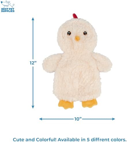 Best Pet Supplies Interactive Squeaky Dog Toy - Baby Chicken, Cream
