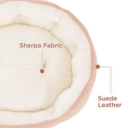 Bedsure Small Dog Bed Washable,Round Cat Beds for Indoor Cats,25in