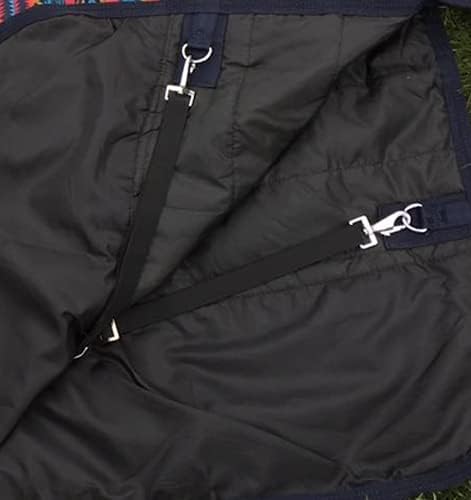 1200 Denier Horse RAIN Sheet (Waterproof/Breathable & Wind Proof Turnout Sheet) Horse Breathable RAINSHEET (Black-Turquoise, 80)