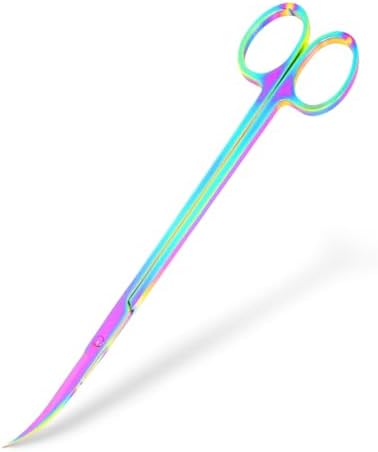 Mandala Crafts Rainbow 10 Inches Curved Aquarium Scissors for Fish Tanks