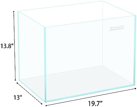 LYPHARD AQUARIUMS 15 Gallon Rimless Aquarium, Ultra Clear Glass Low Iron Rectangular Fish Tank L19.6×W13×H13.8 Inches Thickness 6mm with EVA Foam Mat Included