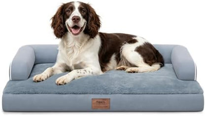 MEKIY Orthopedic Waterproof Dog Bed with Bolster for Extra Large Size Dogs