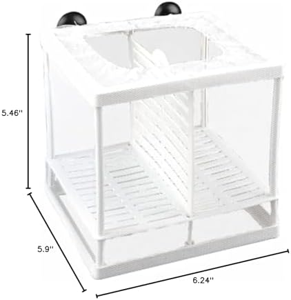 Fish Nursery for Aquarium-Fish，Aquarium Fish Breeder Box, Hatching Box, Juvenile Fish Spawning Incubator, Water Isolation Net Hatchery、Fish Isolation Box 16 x 14 x 15cm