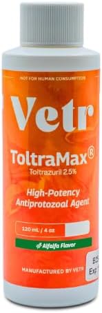 Toltrazuril 2.5% for Horses, Dogs, Cats, 120mL/4 Ounce, for Non-Food Chain Animals, Alfalfa