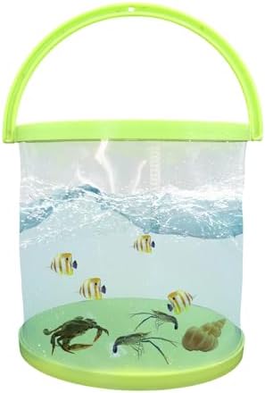 Foldable Small Aquarium, Portable Fish Tank, Fish Transport Container, Plasitc Fish Bowl, Beginner Tank, Great Concept for Catching and Release Critters, Beach, Pool and Lake