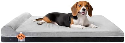 Laifug Orthopedic Dog Beds for Large Dogs,3" Memory Foam Dog Beds,Durable Water Proof Liner Removable and Washable, Nonskid Bottom,Grey Slate Grey 40"x25"x5.5"