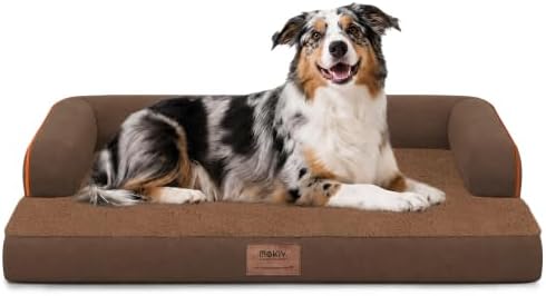 MEKIY Orthopedic Washable Dog Bed with Bolster for Large Sized Dogs