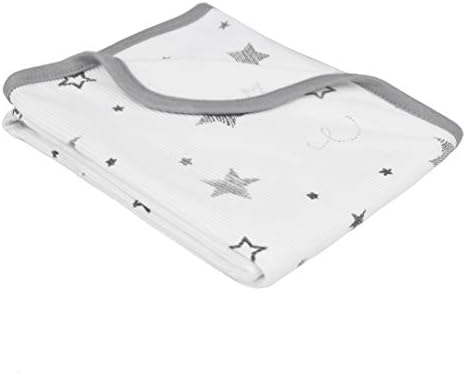American Baby Company 100% Cotton Thermal Waffle Swaddle Blanket (30" x 40"), Soft, Breathable & Stretchy, Super Stars, for Boys and Girls, Perfect for Swaddling, Travel and Gifting