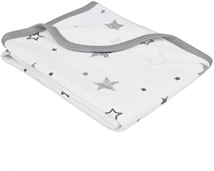 American Baby Company 100% Cotton Thermal Waffle Swaddle Blanket (30" x 40"), Soft, Breathable & Stretchy, Super Stars, for Boys and Girls, Perfect for Swaddling, Travel and Gifting