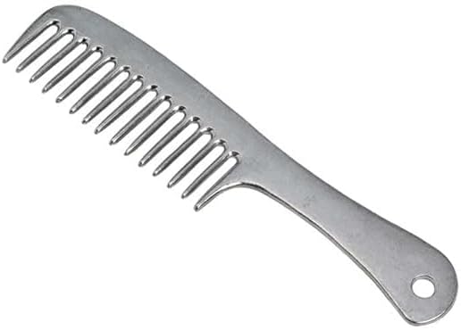 MPMH Premium Aluminum Horse Mane and Tail Comb, 9 Inches, Professional Metal Grooming Tool, Silver