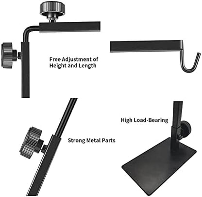 Reptile Heat Lamp Stand, Adjustable 16"- 31" H, Sturdy Metal Light Holder