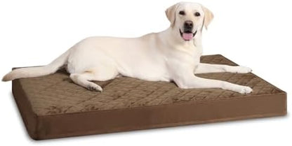 NUPIDA Orthopedic Large Dog Bed for Crate with Washable Cover, 35x22, Brown