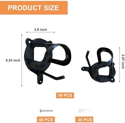 Horse Bridle Racks 16 Counts Metal Hanger Black Bridle Hooks