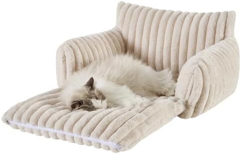 Hollypet Cat Bed Small Dog Orthopedic Couch Beds for Pets up to 20 lbs