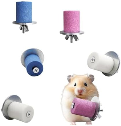 6 Pack Hamster Toys, Frosted Stone for Teeth and Claws, Hamster Chew Toys for Teeth, Cage Accessories for Hamsters, Rat, Chinchilla and Other Small Animal