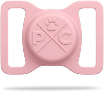 Pup Culture AirTag Dog Collar Holder, Extra-Durable, Lightweight, and Protective AirTag Case for Dog Collar - Track Your Pet Using an Apple AirTag - Dog Collar AirTag Holder-Pink 1.5 Inch Collar