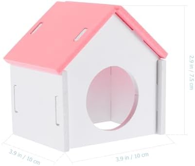 TEHAUX Small Pet House and Hedgehog Sleeping Nest Decorative Pink Mini Pet Bed Hideout for Hamsters and Mice