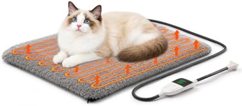 Smart Heated Cat Bed Cave Pet House Cushion Indoor Cats & Small Dogs, Washable & Foldable, 17.72x13.8 inches, Gray S