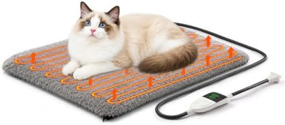 Smart Heated Cat Bed Cave Pet House Cushion Indoor Cats & Small Dogs, Washable & Foldable, 21.72x15.8 inches, Gray L