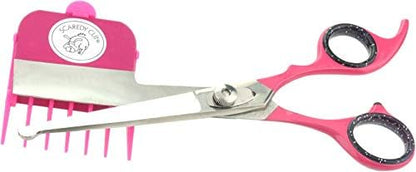 SCAREDY CUT Silent Pet Grooming Kit for Dog, Cat and All Pet Grooming - A Quiet Alternative to Electric Clippers for Sensitive Pets (Right-Handed Pink)