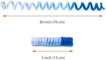 Glaciart One Felt Spring Cat Toy – 3 Pcs Soft Fuzzy Enrichment 100% Natural Wool - Interactive Stretchable Play Cat Toy Set - Safe for Pets, Non-AZO Colored Dyes - 30” Long