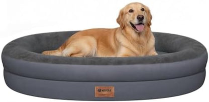 Waterproof Orthopedic Dog Bed for Large Dogs, Dark Grey