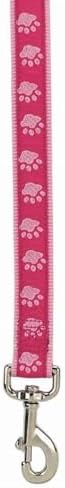 Casual Canine TwoTone Pawprint Dog Lead, 6-Foot x 1-Inch, Black
