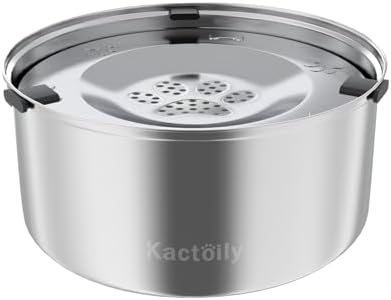 Kactoily 3L/101oz Dog Water Bowl Stainless Steel Slow Water Bowl for Dog