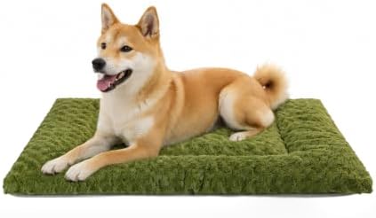 Exsnugy Washable Dog Bed Mat Medium Size Fluffy Pet Crate Pad 36x23
