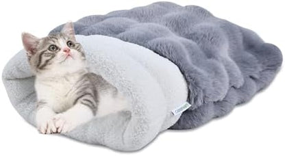3 in 1 Semi-Enclosed Self Warming Burrow Cat Bed Sleeping Cave
