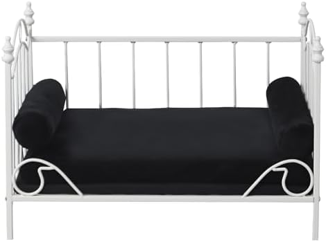 Pet Sofa Bed, Cat Bed,Dog Bed,Cat Couch,Pet Couch,Metal Frame and Detached Velvet Cushion，Cool Dog Couch for Small Cats &Dogs&Puppy Summer Using (White)