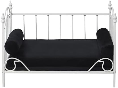 Pet Sofa Bed, Cat Bed,Dog Bed,Cat Couch,Pet Couch,Metal Frame and Detached Velvet Cushion，Cool Dog Couch for Small Cats &Dogs&Puppy Summer Using (White)