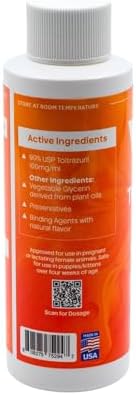 Toltrazuril 10.0% for Horses, Dogs, Cats, 120mL/4 Ounce, for Non-Food Chain Animals, Peanut Butter