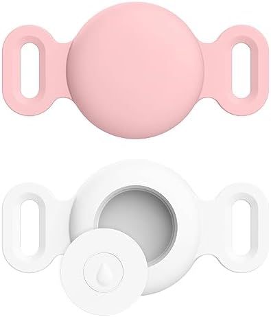 Vancle at Case for Dog Collar, Waterproof Apple Air Tag Protective Holder GPS Tracking Finder for Pet, Silicone Case for Dog Collar Cat Loop Holder Pet Accessories
