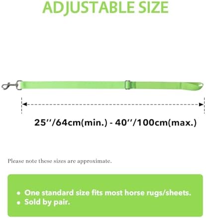 Harrison Howard Half Elastic Horse Blanket Leg Straps Replacement, Adjustable Leg Straps with Controlled Stretch for Heavy Blankets, Secure Fit for Turnout, Stable & Transport Yellow Full Large