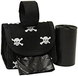 Five Star Pet Purse Style Dispenser with 2 Rolls Made in USA Easy Open Poop Bags Dog Waste Bags (White Skull)