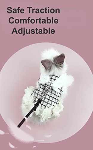 Bunny Rabbit Ferret Harness and Leash Set, Bunny Clothes for Rabbits, Small Animal Guinea Pig Dress Clothes for Kitten Ferret Chihuahua Puppy Mini Dog and Small Animals Harnesses (M, Orange)