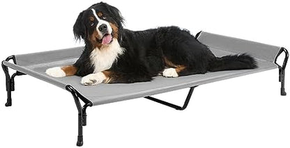 Veehoo Cooling Elevated Dog Bed, Raised Dog Cot with Guardrail & Headrest