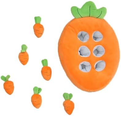Okydoky Rabbit Foraging Toys, Bunny Toys Guinea Pig Toys, Snuffle Mat for Small Animals of Rabbits Guinea Pig-Carrot Shape, NO.LTZMRWJ