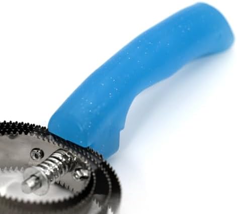 Jeffers Equine Sparkle Grip Reversible Curry Comb for Horses, Stainless Steel Spring Horse Grooming Comb for Bathing & Coat Care, Dual Tooth Grooming Tool w/Rotating Flexible Head - Turquoise