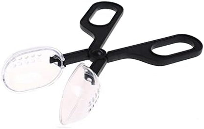 3in1 Feeding Tool Reptile Feeding Tongs Cricket Clamp Bug Scooper, Cleaning Supplies Scooper+ 2x Tweezers for Reptile, Hedgehog, Hamsters, Guinea Pig,Lizard, Spider Bearded Dragon (Black)